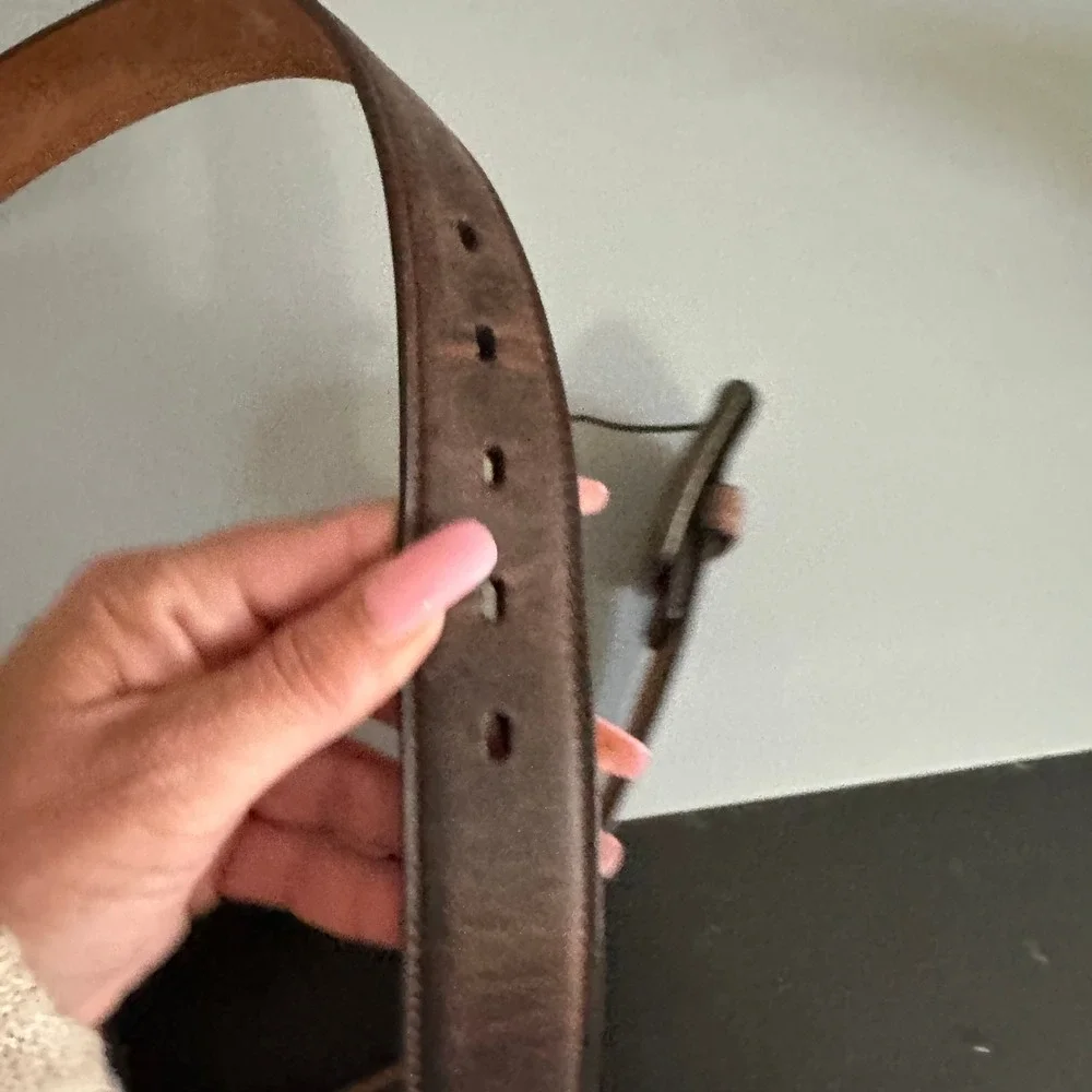 Georgia Boot Mens Brown Genuine Leather Work Belt GB134 Brass Buckle Size 38